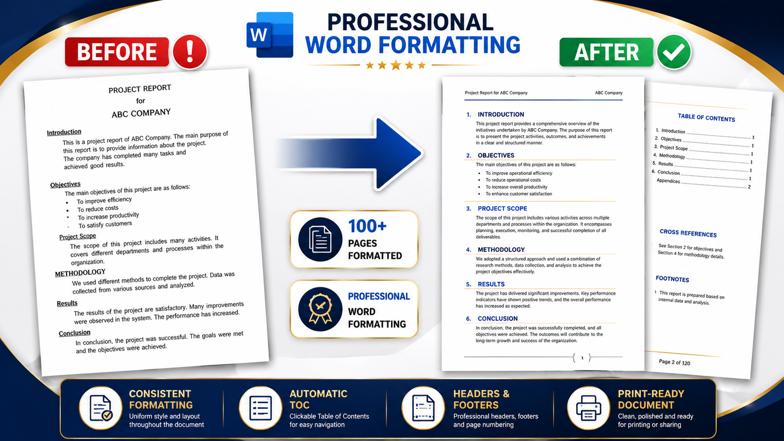 I will do microsoft word document formatting professionally